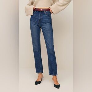 Reformation Blue Straight Leg Jeans. Liza in size 25.